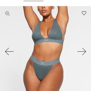 SKIMS Blue Kyanite ribbed thong (NWT)